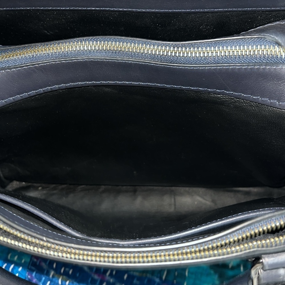 COACH BROOKLYN 34 Carryall handbag. Navy blue pebbled leather. Free dust bag - Picture 9 of 16